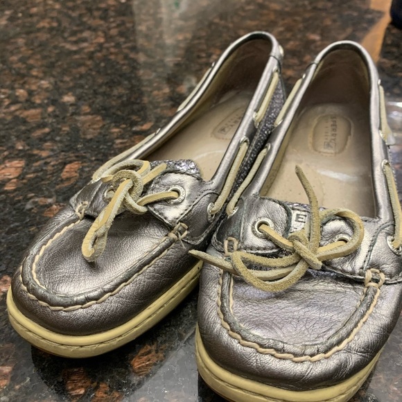 Sperry Angelfish Glitter pewter slip-on boat shoe - Picture 2 of 9